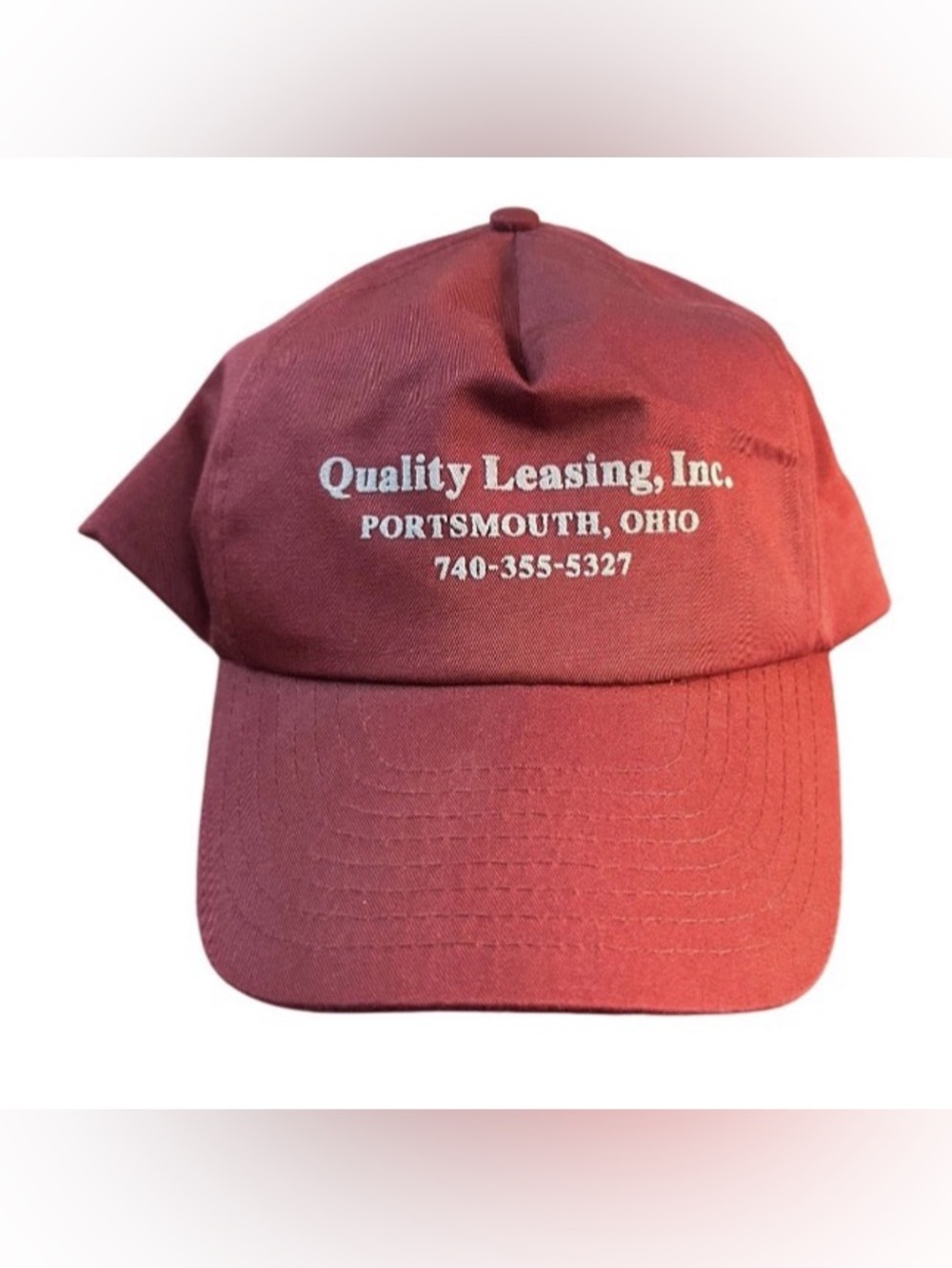 Vintage Hat Burgundy Cotton Quality Leasing, Inc Portsmouth Ohio Nissun Cap